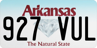 AR license plate 927VUL