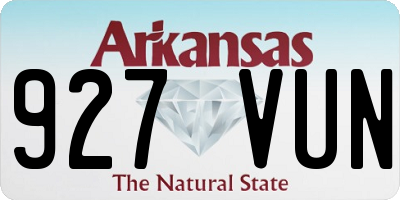 AR license plate 927VUN
