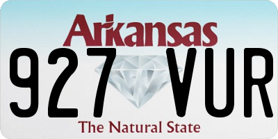 AR license plate 927VUR