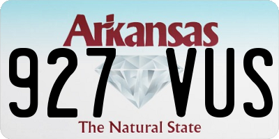AR license plate 927VUS