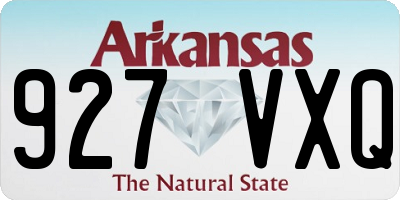 AR license plate 927VXQ