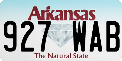 AR license plate 927WAB