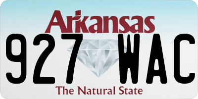 AR license plate 927WAC