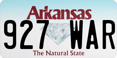 AR license plate 927WAR