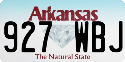 AR license plate 927WBJ