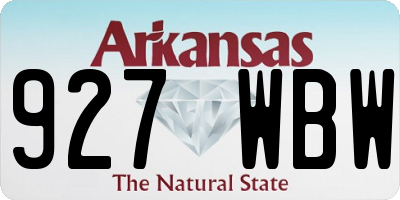 AR license plate 927WBW