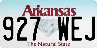 AR license plate 927WEJ