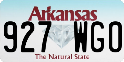AR license plate 927WGO