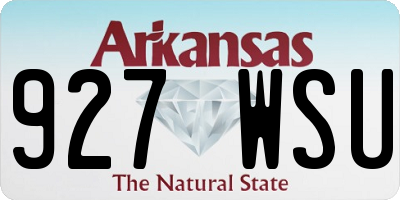 AR license plate 927WSU