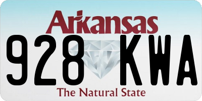 AR license plate 928KWA