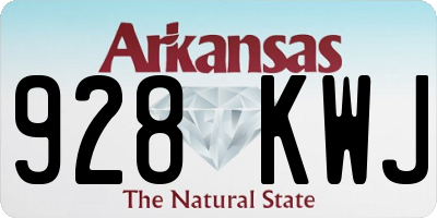 AR license plate 928KWJ