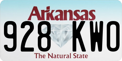 AR license plate 928KWO