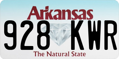 AR license plate 928KWR