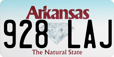 AR license plate 928LAJ