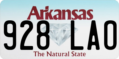 AR license plate 928LAO