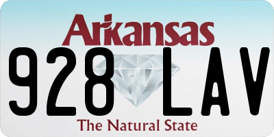 AR license plate 928LAV