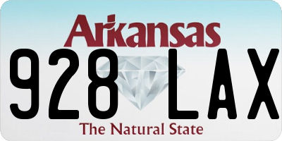 AR license plate 928LAX