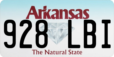 AR license plate 928LBI