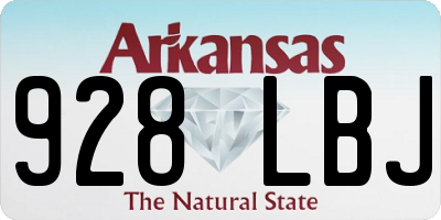 AR license plate 928LBJ