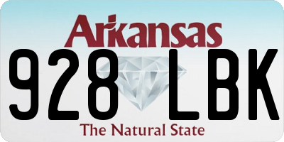 AR license plate 928LBK