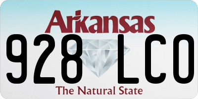 AR license plate 928LCO
