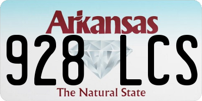 AR license plate 928LCS