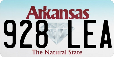AR license plate 928LEA