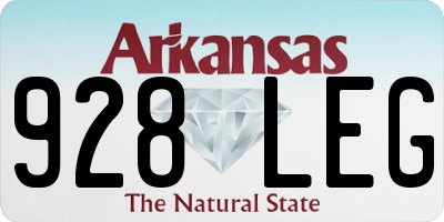 AR license plate 928LEG