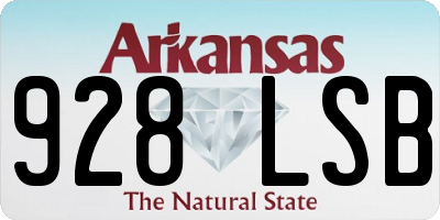 AR license plate 928LSB