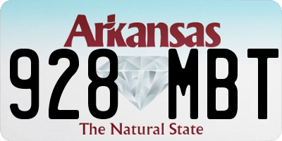 AR license plate 928MBT