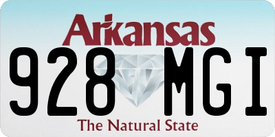 AR license plate 928MGI