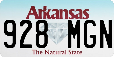 AR license plate 928MGN