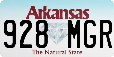 AR license plate 928MGR