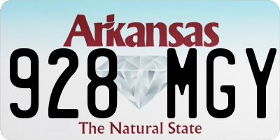 AR license plate 928MGY
