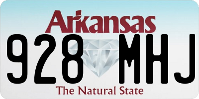 AR license plate 928MHJ