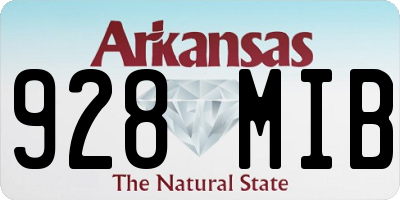 AR license plate 928MIB