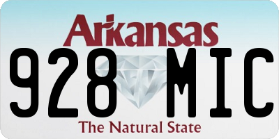 AR license plate 928MIC
