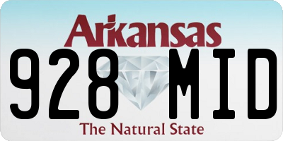 AR license plate 928MID