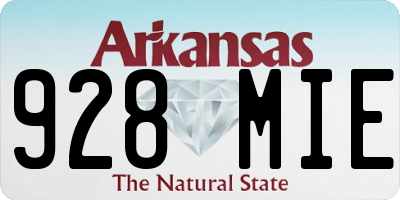AR license plate 928MIE
