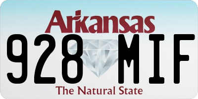 AR license plate 928MIF