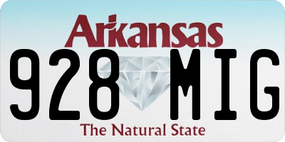 AR license plate 928MIG