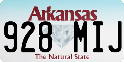 AR license plate 928MIJ