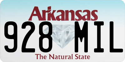 AR license plate 928MIL