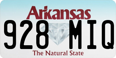 AR license plate 928MIQ