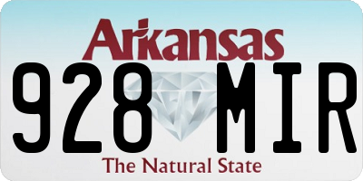 AR license plate 928MIR