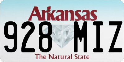 AR license plate 928MIZ