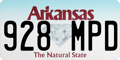 AR license plate 928MPD