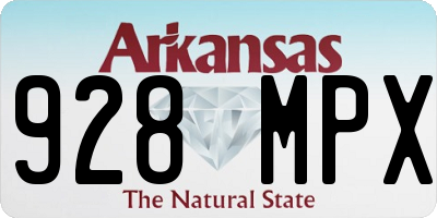 AR license plate 928MPX