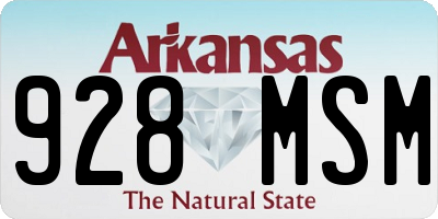 AR license plate 928MSM
