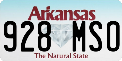 AR license plate 928MSO